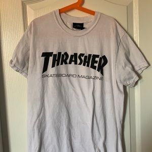 White Thrasher Skateboarding Magazine logo T-Shirt